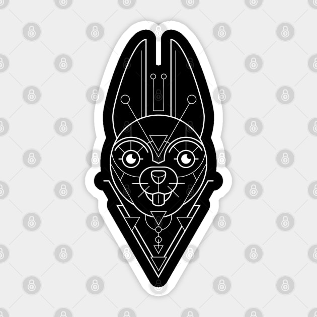 Rabbit Sacred Geometry Sticker by jdmart